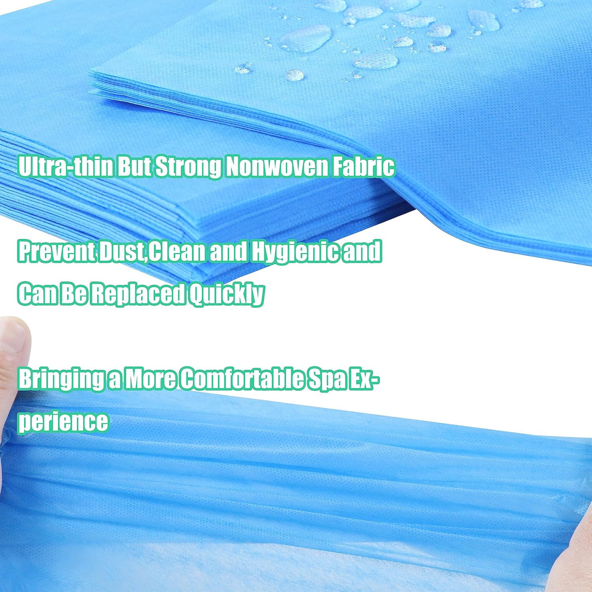 Disposable Bed Sheets for Massage Table 100 Pcs 31" x 71" Waterproof Massage Table Sheets Soft Non Woven Fabric SPA Massage Table Bed Cover Breathable for Beauty Tattoos Waxing Travel (Blue)