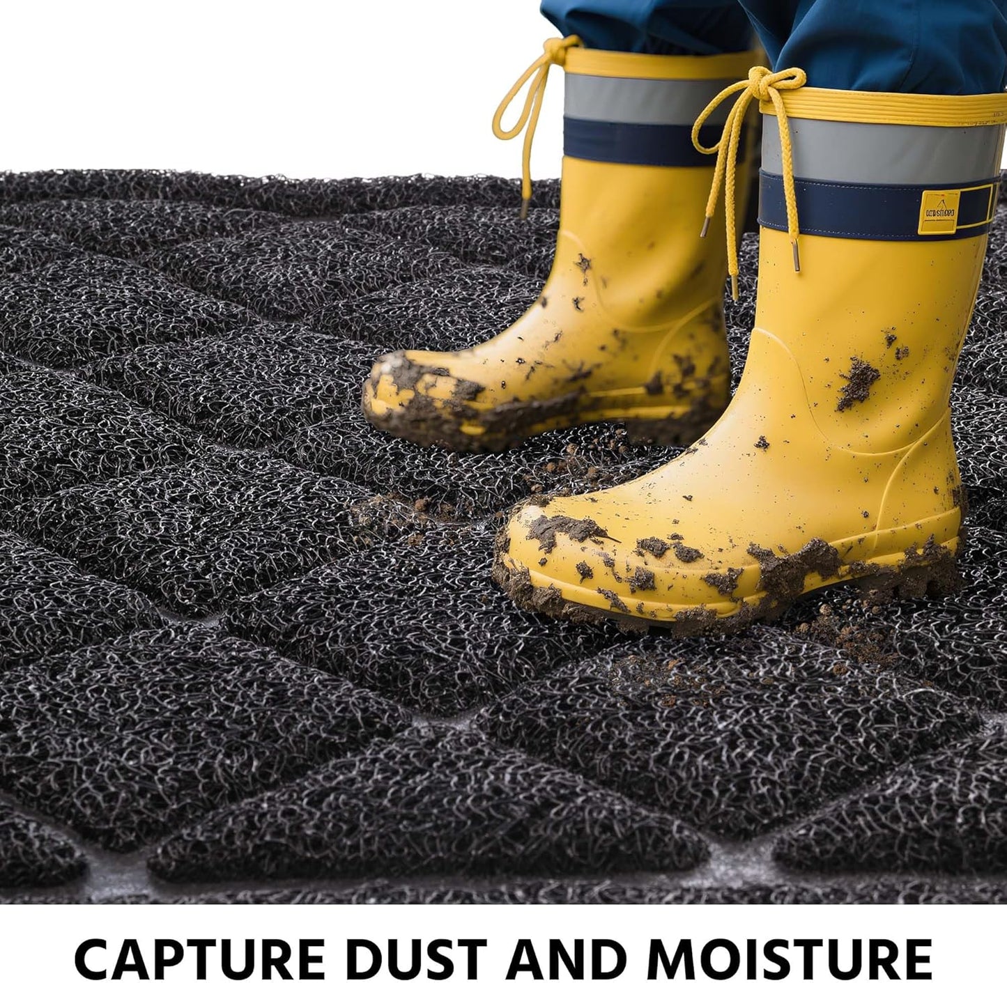 Front Door Mat Outside Entrance, 24" x 60" Heavy Duty All-Season All-Weather Waterproof Doormat Trap Dirt and Moisture Easy Clean Low Profile Patio Porch Entryway Mat