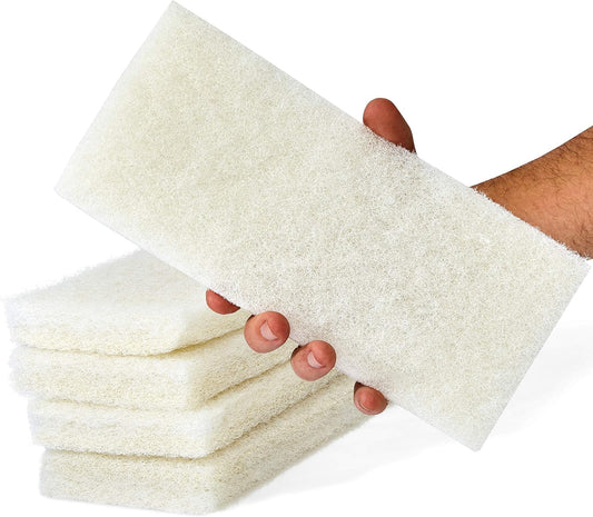 Non-Scratch, Super Long-Lasting Scrubbing Pad 5 pk, 10x4.5in. Best Reusable Multipurpose Scouring Sponge for Home Surfaces. Perfect Pro Grade Multi-Surface Scrubber Pads for Light-Duty Indoor Cleaning