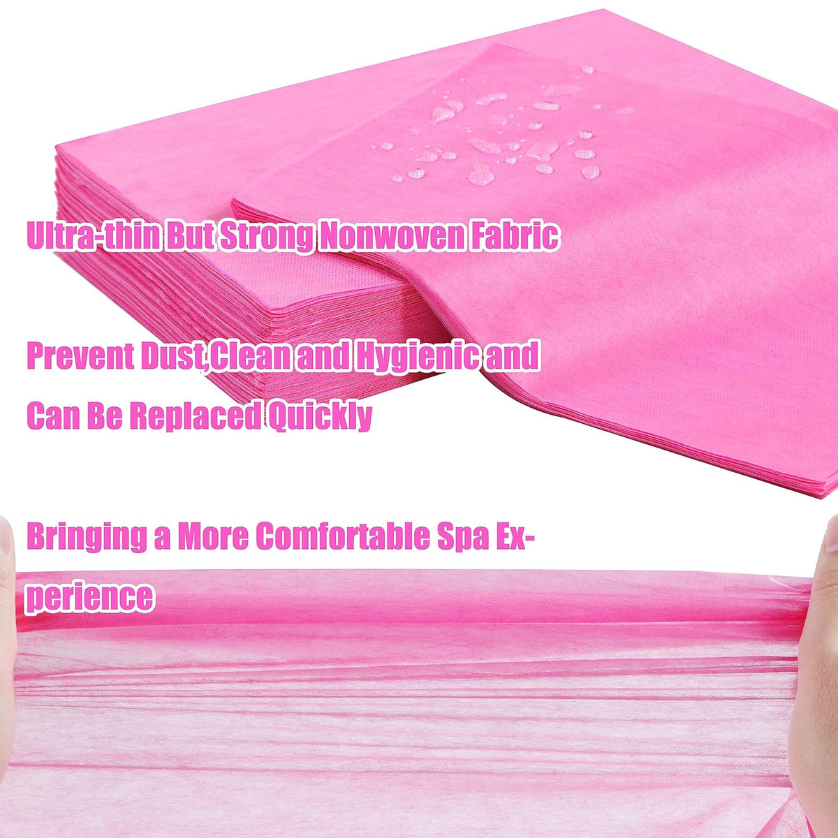 Disposable Bed Sheets for Massage Table 200 Pcs 31" x 71" Waterproof Massage Table Sheets Soft Non Woven Fabric SPA Massage Table Bed Cover Breathable for Beauty Tattoos Waxing Travel (Pink)