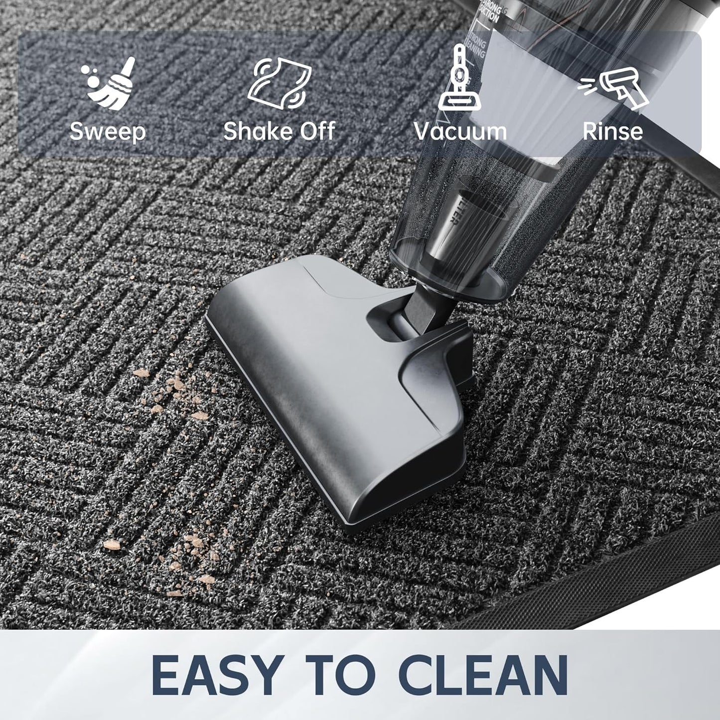 Front Door Mat, 6' x 2' Heavy Duty Indoor Outdoor Doormat, Non-Slip Backing Welcome Mats for Entryway, Low Profile, Commercial Door Mats