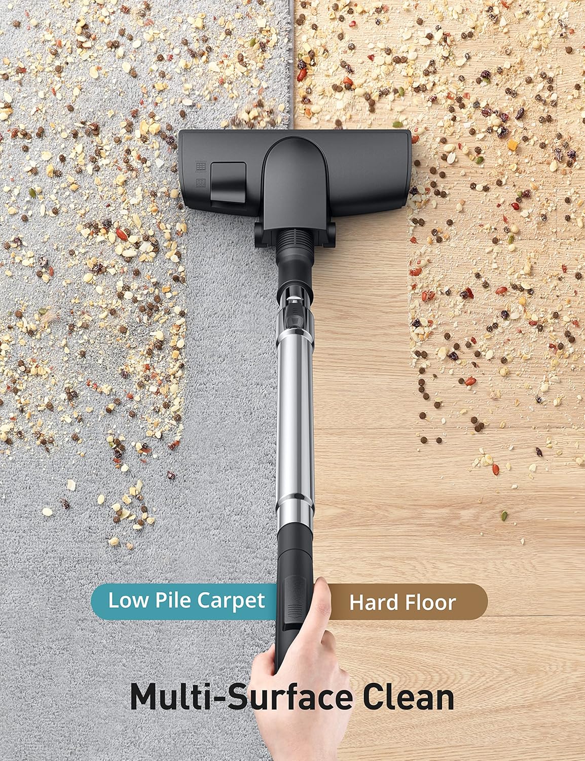Aspiron Canister Vacuum, Upgraded 1600W Bagless Canister Vacuum Cleaner, Auto Cord Rewind, H13 HEPA Filter, 3.7Qt Large Capacity, 5 Tools for Hard Floors, Carpet, Pet, Upholstery, Tiles, Car, Lavender