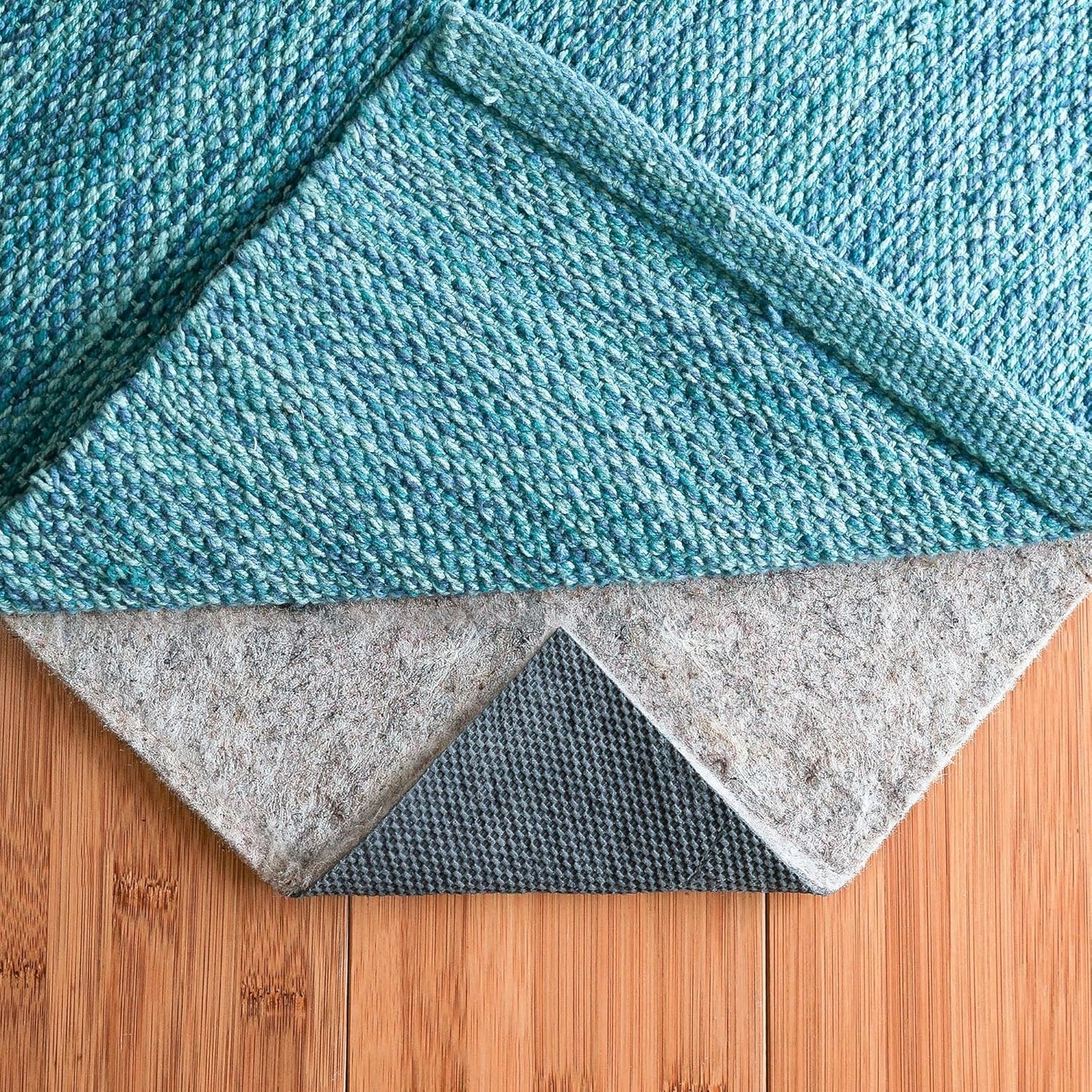 RUGPADUSA - Dual Surface - 6' Square - 1/8" Thick - Felt + Rubber - Non-Slip Backing Rug Pad - Adds Low-Profile Comfort and Protection