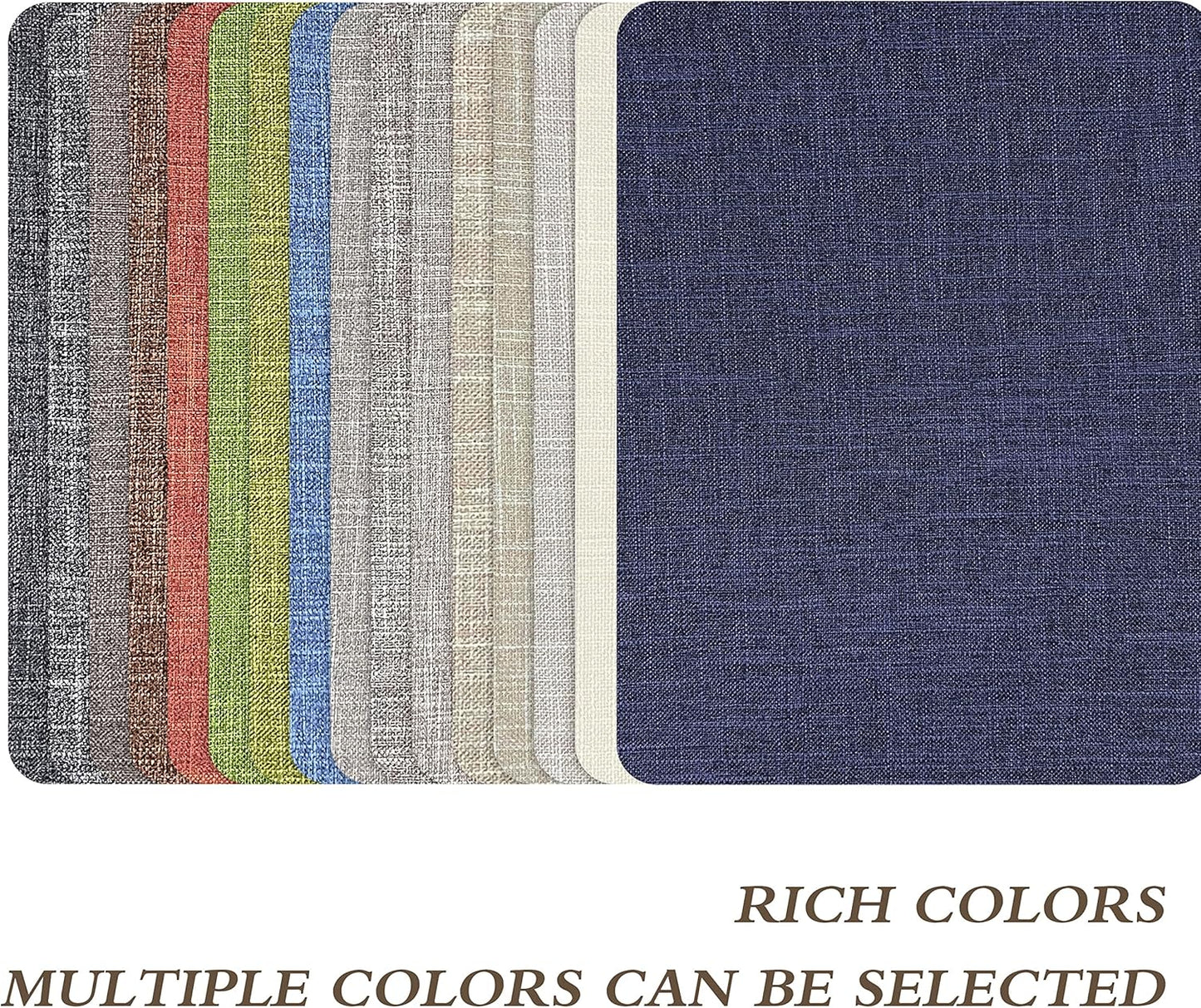 KING MOUNTAIN Fine Linen Repair Patches, Self-Adhesive Linen Fabric Patches, 8X11 inch 2 PCS, Multi Color, Can be Used for Linen Sofa Repair and Linen Clothes Repair(8" x 11"-2PCS, Dark Blue 1.0)