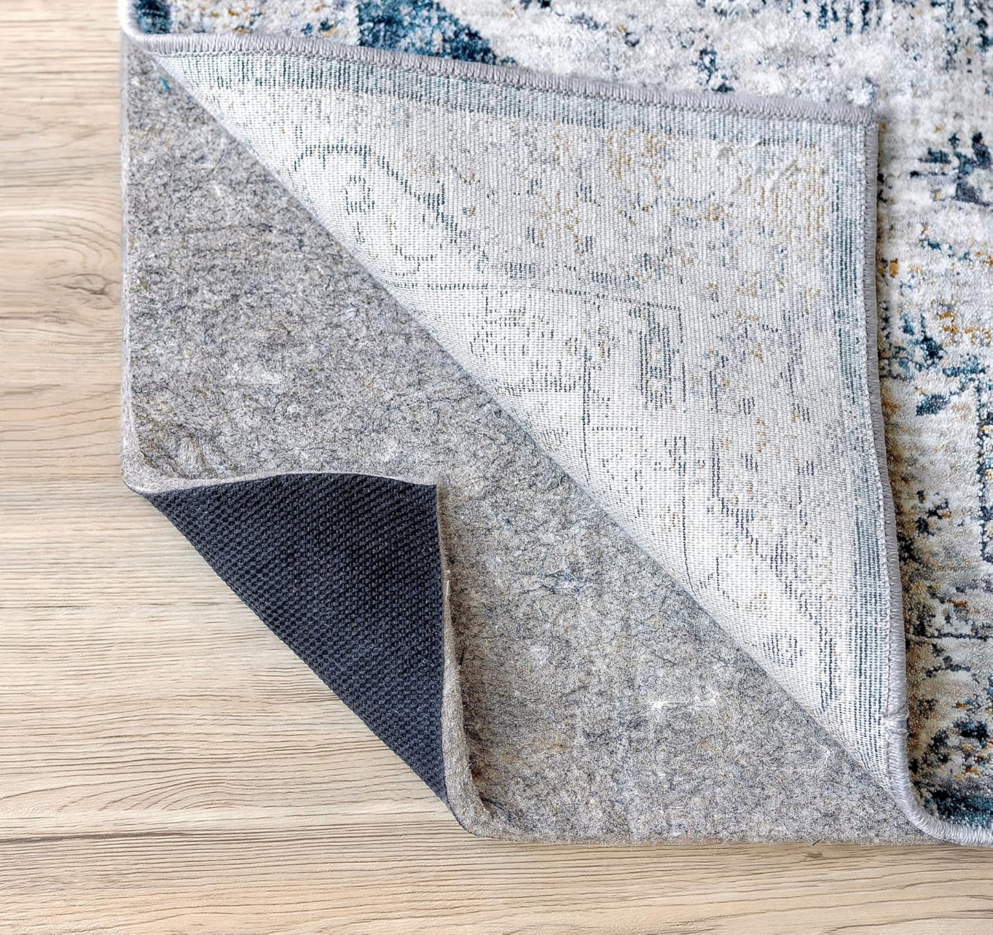 RUGPADUSA - Dual Surface - 6' Round - 3/8" Thick - Felt + Rubber - Enhanced Non-Slip Rug Pad - Adds Comfort and Protection - for Hard Surface Floors